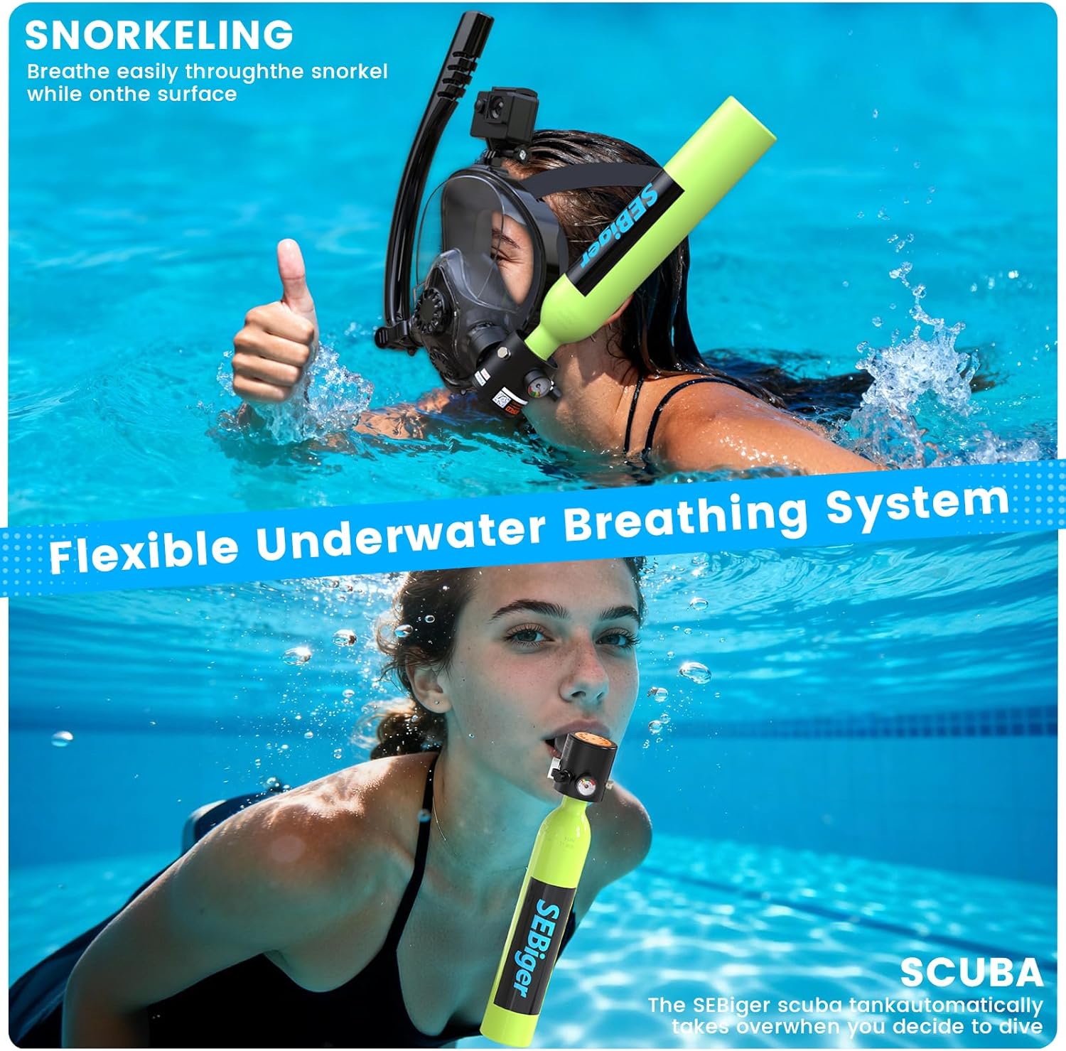 Mini Scuba Tank 0.5L with Full - Snorkel Set review and price